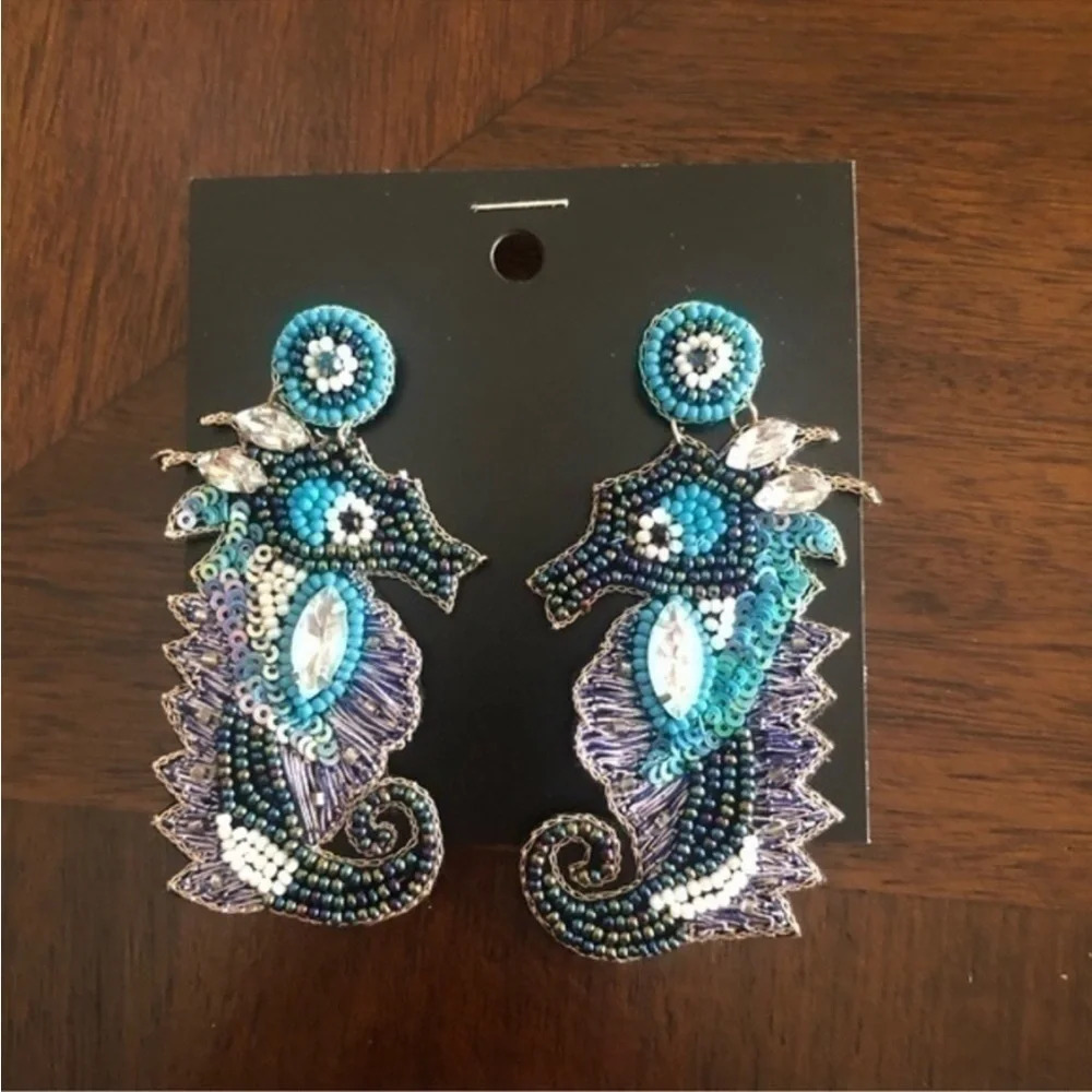 NWT Seahors Beaded Drop Earrings
Handmade - Picture 3 of 5